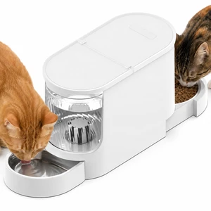 Automatic Cat Feeder 2-in-1 Set with Stainless Steel Bowls | Dog Feeding & Watering Supply with Stailess Steel Bowls Large Capacity Low Noise Automatic Cat Feeder 2-in-1 Set with Stainless Steel Bowls | Dog Feeding & Watering Supply with Stailess Steel Bowls Large Capacity Low Noise