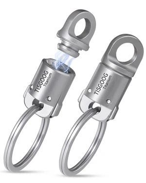 Titanium Quick Release Keychain, Magnetic Detachable Key Holder, Pull Apart Chain Rings, Safely Lock System, Gift for Men Titanium Quick Release Keychain, Magnetic Detachable Key Holder, Pull Apart Chain Rings, Safely Lock System, Gift for Men