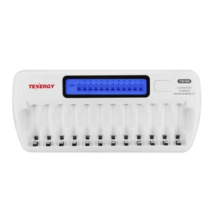 TN160 12-Bay Smart Battery Charger: LCD Display and Refresh Function for AA or AAA NiMH and NiCd Rechargeable Cells with AC Wall Adapter TN160 12-Bay Smart Battery Charger: LCD Display and Refresh Function for AA or AAA NiMH and NiCd Rechargeable Cells with AC Wall Adapter