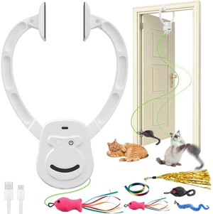 Automatic Interactive Cat Toy for Indoor Cats, Hanging Cat Toy | Door hanging design with 360° rotating motion, USB-C rechargeable and smart touch restart. Automatic Interactive Cat Toy for Indoor Cats, Hanging Cat Toy | Door hanging design with 360° rotating motion, USB-C rechargeable and smart touch restart.