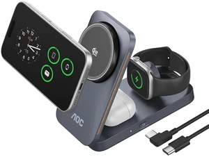 GW300 25W Qi2.2-Certified 3-in-1 Foldable Wireless Charging Station | Magnetic Charger with Vacuum Suction & Active Cooling for iPhone 17, Apple Watch, AirPods (45W PD, Non-Battery) GW300 25W Qi2.2-Certified 3-in-1 Foldable Wireless Charging Station | Magnetic Charger with Vacuum Suction & Active Cooling for iPhone 17, Apple Watch, AirPods (45W PD, Non-Battery)
