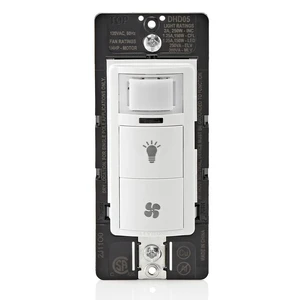 Dual Combination Humidity Sensor with Separate Light Switch, Automate Bathroom Exhaust Fan, Air Circulation, Moisture Control, Single Pole/Single Pole, ¼ HP, DHD05-1LW, White Dual Combination Humidity Sensor with Separate Light Switch, Automate Bathroom Exhaust Fan, Air Circulation, Moisture Control, Single Pole/Single Pole, ¼ HP, DHD05-1LW, White