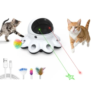 Cat Laser Toy, 2-in-1 Interactive Automatic Motion Activated Moving 8 Holes Whack A Mole Feather, USB Rechargeable Electronic Smart Sensor Kitten Toys for Indoor Exercise Cat Laser Toy, 2-in-1 Interactive Automatic Motion Activated Moving 8 Holes Whack A Mole Feather, USB Rechargeable Electronic Smart Sensor Kitten Toys for Indoor Exercise