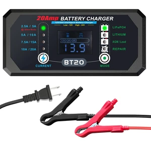 YUFAY 12V/20V Lithium/LiFePO4 Battery Charger 240W 20A Smart Fast Charger with Overcharge Protection for Car, Motorcycle, Boat YUFAY 12V/20V Lithium/LiFePO4 Battery Charger 240W 20A Smart Fast Charger with Overcharge Protection for Car, Motorcycle, Boat