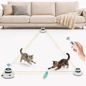Automatic Cat Toy for Indoor Cats with Remote Control, Interactive Cat Chase Toy with Moving Feather Lure, DIY Floor Route Kit with Mouse Sound, Rechargeable Self-Play Toy Automatic Cat Toy for Indoor Cats with Remote Control, Interactive Cat Chase Toy with Moving Feather Lure, DIY Floor Route Kit with Mouse Sound, Rechargeable Self-Play Toy