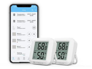 Zigbee Temperature and Humidity Sensor 2 Pack, Digital LCD Display, ZigBee Hub Required, App Records, Remote Monitoring and Smart Home Automation, AAA Batteries Included Zigbee Temperature and Humidity Sensor 2 Pack, Digital LCD Display, ZigBee Hub Required, App Records, Remote Monitoring and Smart Home Automation, AAA Batteries Included