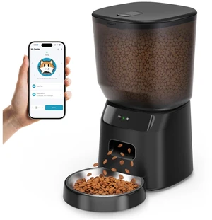Automatic Cat Feeder WiFi, 5L Pet Feeder with App Control, 10 Meals Daily, 20 Portion Sizes, Timed Automatic Cat Food Dispenser, Stainless Steel Bowl, Dual Power Supply, Dry Food Feeder for Cats Automatic Cat Feeder WiFi, 5L Pet Feeder with App Control, 10 Meals Daily, 20 Portion Sizes, Timed Automatic Cat Food Dispenser, Stainless Steel Bowl, Dual Power Supply, Dry Food Feeder for Cats