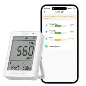 AirGuard SAWF-08P, Smart Indoor Air Quality Monitor, Matter Compatible, 2.4GHz WiFi, Carbon Dioxide/Temp/Humidity Monitor, Real-Time Display & Notification, for Indoor Use AirGuard SAWF-08P, Smart Indoor Air Quality Monitor, Matter Compatible, 2.4GHz WiFi, Carbon Dioxide/Temp/Humidity Monitor, Real-Time Display & Notification, for Indoor Use