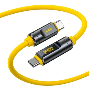 USB4 2.0 Cable with LED Digital Display 3.3ft, 240W PD3.1 Fast Charging, 80Gbps Data Transfer, Dual 8K Display, The Adonis USB C Cable for MacBook Pro/iPhone 17 Pro Max/Galaxy/SSD/Docking,Yellow USB4 2.0 Cable with LED Digital Display 3.3ft, 240W PD3.1 Fast Charging, 80Gbps Data Transfer, Dual 8K Display, The Adonis USB C Cable for MacBook Pro/iPhone 17 Pro Max/Galaxy/SSD/Docking,Yellow