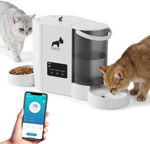 Automatic Cat Feeder 2-in-1 Cat Feeder and Gravity-Fed Water System | 3L Food Tank & 2L Water Tank for Supports 5G/2.4GHz Dual-band WiFi APP Remote Control | Up to 10 Timed Feedings Per Day Automatic Cat Feeder 2-in-1 Cat Feeder and Gravity-Fed Water System | 3L Food Tank & 2L Water Tank for Supports 5G/2.4GHz Dual-band WiFi APP Remote Control | Up to 10 Timed Feedings Per Day