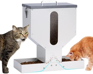Automatic Cat Feeder 2 Cats Gravity Dual Cat Food Dispenser | Auto Dry Food Dispenser with Strong Anti-Jam System Galvanized Steel Pet Food Station Indoor & Outdoor Double Bowls Automatic Cat Feeder 2 Cats Gravity Dual Cat Food Dispenser | Auto Dry Food Dispenser with Strong Anti-Jam System Galvanized Steel Pet Food Station Indoor & Outdoor Double Bowls