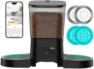 Automatic Cat Feeder for 2 Cats,2.4G/5G WiFi APP Control | Dual Cat Food Dispenser for Multiple Cats,2 Stainless Steel Bowls & 2 Slow Feeder Anti-Choking Bowls, Dual Power Automatic Cat Feeder for 2 Cats,2.4G/5G WiFi APP Control | Dual Cat Food Dispenser for Multiple Cats,2 Stainless Steel Bowls & 2 Slow Feeder Anti-Choking Bowls, Dual Power