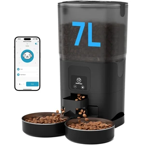 Automatic Cat Feeder 2 Cats, WiFi Auto Cat Feeder with App, 7L Slow-Feed Cat Food Dispenser for Dry Food, Dual Power Supply Timed Pet Feeder for Cat, 10 Meals/Day, 12 Portions/Meal Automatic Cat Feeder 2 Cats, WiFi Auto Cat Feeder with App, 7L Slow-Feed Cat Food Dispenser for Dry Food, Dual Power Supply Timed Pet Feeder for Cat, 10 Meals/Day, 12 Portions/Meal