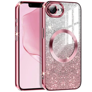 for iPhone 17e Case,Compatible with MagSafe,Clear Magnetic Glitter Sparkle Luxury Plated Soft TPU Bumper Full Camera Lens Protector for Apple iPhone 17e,All Rose Gold for iPhone 17e Case,Compatible with MagSafe,Clear Magnetic Glitter Sparkle Luxury Plated Soft TPU Bumper Full Camera Lens Protector for Apple iPhone 17e,All Rose Gold