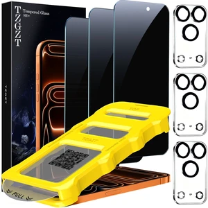 Privacy Screen Protectors for iPhone 17 Pro Max, Tempered Glass, HD | 3 Pack, 9H+ Military Grade Shatterproof, Easy Installation, Bubble Free, Case Friendly, Includes Camera Lens Protectors Privacy Screen Protectors for iPhone 17 Pro Max, Tempered Glass, HD | 3 Pack, 9H+ Military Grade Shatterproof, Easy Installation, Bubble Free, Case Friendly, Includes Camera Lens Protectors
