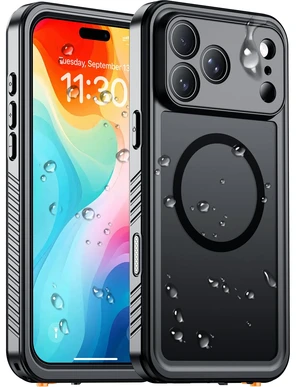 Designed for iPhone 18 Pro Max Case Waterproof-Black | Translucent Matte Back Cover, IP68 Waterproof, Built-in Screen Protector, Compatible with MagSafe, Full Body Protective Designed for iPhone 18 Pro Max Case Waterproof-Black | Translucent Matte Back Cover, IP68 Waterproof, Built-in Screen Protector, Compatible with MagSafe, Full Body Protective