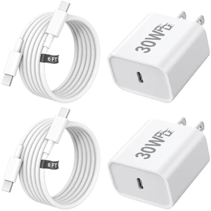 iPhone 18 17 16 15 Charger Fast Charging 30W USB C Chargers Block | Type C Charger 2 Pack 6FT Cord for iPhone 18/18 Pro Max/iPhone Duo/17/17 Plus/17 Pro Max/16/16 Pro Max/15 Pro Max/iPad Pro iPhone 18 17 16 15 Charger Fast Charging 30W USB C Chargers Block | Type C Charger 2 Pack 6FT Cord for iPhone 18/18 Pro Max/iPhone Duo/17/17 Plus/17 Pro Max/16/16 Pro Max/15 Pro Max/iPad Pro