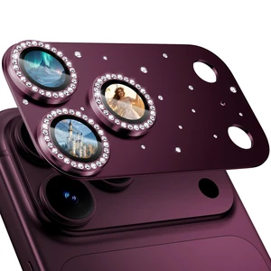 for iPhone 18 Pro Max Camera Lens Protector, Not Easy to Break Ultra Bright Round Gold Diamond Bling Tempered Glass Metal Frame Camera Cover for iPhone 18 Pro Max Lens Case Friendly, Burgundy for iPhone 18 Pro Max Camera Lens Protector, Not Easy to Break Ultra Bright Round Gold Diamond Bling Tempered Glass Metal Frame Camera Cover for iPhone 18 Pro Max Lens Case Friendly, Burgundy