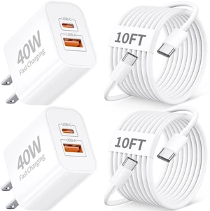 for iPhone Duo/18 Pro/18 Pro Max Charger Fast Charging, 40W USB C Charger | Dual Port Type C Super Fast Charger Block with 10FT Long USB C Cable Cord, for iPhone 18 Pro Max/18 Pro/Duo/18/17/16/15 for iPhone Duo/18 Pro/18 Pro Max Charger Fast Charging, 40W USB C Charger | Dual Port Type C Super Fast Charger Block with 10FT Long USB C Cable Cord, for iPhone 18 Pro Max/18 Pro/Duo/18/17/16/15