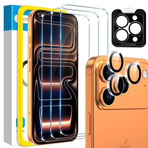 Compatible for 3 Pack iPhone 17 Pro Max Screen Protector with 1 Set Camera Lens Protector, 2025 Upgrade 9H+ Premium Tempered Glass 17 Promax, Easy Installation Kits, 6.9 inch Compatible for 3 Pack iPhone 17 Pro Max Screen Protector with 1 Set Camera Lens Protector, 2025 Upgrade 9H+ Premium Tempered Glass 17 Promax, Easy Installation Kits, 6.9 inch