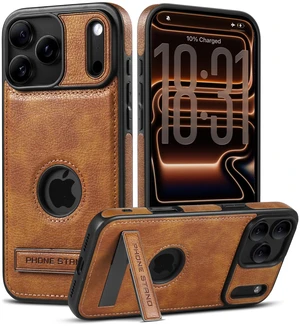for iPhone 18 Pro Max Leather Case with Adjustable Kickstand Brown | Drop Protection Phone Cover,Built-in Invisible Stand,Durable PU Leather,Slim fit,Anti-Slip,for Men Women for iPhone 18 Pro Max Leather Case with Adjustable Kickstand Brown | Drop Protection Phone Cover,Built-in Invisible Stand,Durable PU Leather,Slim fit,Anti-Slip,for Men Women