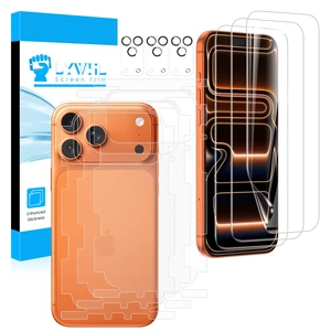 3+3+3 Pack for iPhone 17 Pro Max Full Body Skin Wrap | Flexible film with Camera Lens Protector, Self Healing HD Clear Easy Install Scratch Resistant 3+3+3 Pack for iPhone 17 Pro Max Full Body Skin Wrap | Flexible film with Camera Lens Protector, Self Healing HD Clear Easy Install Scratch Resistant