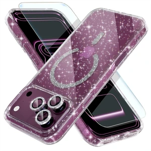 for iPhone 18 Pro Max Case Shiny Magnetic, Glitter Clear | Compatible MagSafe, Military Drop Protection, Cute Bling Sparkly Phone Case with Diamond Camera Lens Covers for Women Girls for iPhone 18 Pro Max Case Shiny Magnetic, Glitter Clear | Compatible MagSafe, Military Drop Protection, Cute Bling Sparkly Phone Case with Diamond Camera Lens Covers for Women Girls