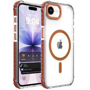 Strong Magnetic Case for iPhone 16E/iPhone 17E, Clear Orange | Compatible with Magsafe Military Grade Drop Protection Transparent Slim Fit Anti-slip Shockproof Protective Phone Cover Strong Magnetic Case for iPhone 16E/iPhone 17E, Clear Orange | Compatible with Magsafe Military Grade Drop Protection Transparent Slim Fit Anti-slip Shockproof Protective Phone Cover