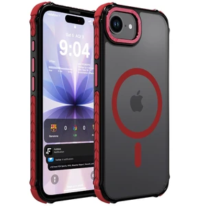 Strong Magnetic Case for iPhone 16E/iPhone 17E, Matte Red | Compatible with Magsafe Military Grade Drop Protection Translucent Slim Fit Anti-slip Shockproof Protective Phone Cover Strong Magnetic Case for iPhone 16E/iPhone 17E, Matte Red | Compatible with Magsafe Military Grade Drop Protection Translucent Slim Fit Anti-slip Shockproof Protective Phone Cover