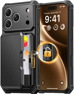 for iPhone 18 Pro Case with Card Slot & Safety Lock, Black | Holds 4~5 Cards & Cash, RFID Blocking, Camera Control Button, Shockproof Wallet Phone Case for Apple iPhone 18 Pro 6.3'' for iPhone 18 Pro Case with Card Slot & Safety Lock, Black | Holds 4~5 Cards & Cash, RFID Blocking, Camera Control Button, Shockproof Wallet Phone Case for Apple iPhone 18 Pro 6.3''