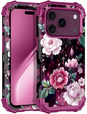 for iPhone 18 Pro Case,Three Layer Heavy Duty Shockproof Protection Hard Plastic Bumper +Soft Silicone Rubber Protective Case for Apple iPhone 18 Pro 6.3 inch,Glow in The Dark-Purple Red for iPhone 18 Pro Case,Three Layer Heavy Duty Shockproof Protection Hard Plastic Bumper +Soft Silicone Rubber Protective Case for Apple iPhone 18 Pro 6.3 inch,Glow in The Dark-Purple Red
