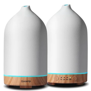 Ceramic Essential Oil Diffuser for Home (Set of 2) Air Humidifier | 200ML Ultrasonic Aromatherapy Diffuser & Humidifier 7 LED Lights, Auto Shut-Off, Wood Base, 3 Timers for Bedroom,Office,Yoga Ceramic Essential Oil Diffuser for Home (Set of 2) Air Humidifier | 200ML Ultrasonic Aromatherapy Diffuser & Humidifier 7 LED Lights, Auto Shut-Off, Wood Base, 3 Timers for Bedroom,Office,Yoga