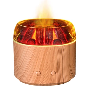 Mini Bonfire Air Diffuser, Ultrasonic Cool Mist Aroma Scent Diffuser for Essential Oils, Fire Mist Humidifier with Warm LED Glow, 2 Brightness, Auto-Off, Night Light for Room Home Office Light Wood Mini Bonfire Air Diffuser, Ultrasonic Cool Mist Aroma Scent Diffuser for Essential Oils, Fire Mist Humidifier with Warm LED Glow, 2 Brightness, Auto-Off, Night Light for Room Home Office Light Wood
