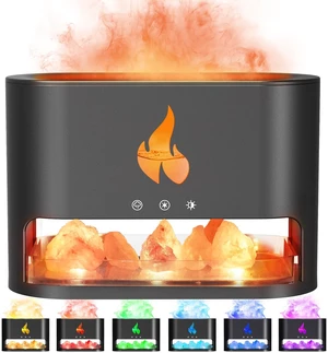 Essential Oil Diffuser, Fireplace Flame Fire Oil Diffuser, 250ml Himalayan Salt Lamp Diffuser, Cool Mist Aromatherapy Humidifier with 7 Colors Light, Timer & Auto-Off for Home, Room (Black) Essential Oil Diffuser, Fireplace Flame Fire Oil Diffuser, 250ml Himalayan Salt Lamp Diffuser, Cool Mist Aromatherapy Humidifier with 7 Colors Light, Timer & Auto-Off for Home, Room (Black)