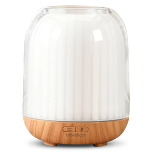 Essential Oil Diffuser with Night Lamp | 120ml USB Portable Aroma Diffuser with Wood-Grain Base & Glass-Look Cover | Humidifier with Lights | Small Humidifier for Bedroom, Office | Room Décor | Gift Essential Oil Diffuser with Night Lamp | 120ml USB Portable Aroma Diffuser with Wood-Grain Base & Glass-Look Cover | Humidifier with Lights | Small Humidifier for Bedroom, Office | Room Décor | Gift