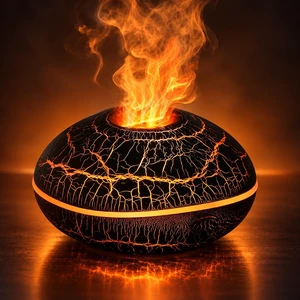 Flame Aroma Diffuser, Dark Crackle Design, Flame Effect Humidifier for Home | Auto Shut Off for Bedroom Home Office DecorLuxury Volcano Fire Essential Oil Diffuser with Realistic Flame Effect Flame Aroma Diffuser, Dark Crackle Design, Flame Effect Humidifier for Home | Auto Shut Off for Bedroom Home Office DecorLuxury Volcano Fire Essential Oil Diffuser with Realistic Flame Effect