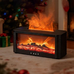 Flame Effect Essential Oil Diffuser, Ultrasonic Aromatherapy Humidifier with 9 Color LED Lights & Timer, Fireplace-Style Cool Mist Air Diffuser for Home Bedroom Office Yoga Flame Effect Essential Oil Diffuser, Ultrasonic Aromatherapy Humidifier with 9 Color LED Lights & Timer, Fireplace-Style Cool Mist Air Diffuser for Home Bedroom Office Yoga