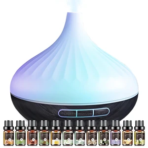 Essential Oil Diffuser for Home, 500ML Aromatherapy Diffuser | Diffusers for Home with 12 Essential Oils, 14 Color LED Lights, Cool Mist Humidifier for Large Room, Bedroom, Office Essential Oil Diffuser for Home, 500ML Aromatherapy Diffuser | Diffusers for Home with 12 Essential Oils, 14 Color LED Lights, Cool Mist Humidifier for Large Room, Bedroom, Office