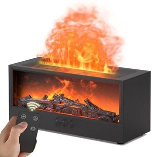 Fireplace Flame Diffuser Air Humidifier, Essential Oil Diffuser with 7 Colors Light & Timer, Auto-Off Ultrasonic Cool Mist Aroma Humidifier for Home, Bedroom, Office, Yoga(Black) Fireplace Flame Diffuser Air Humidifier, Essential Oil Diffuser with 7 Colors Light & Timer, Auto-Off Ultrasonic Cool Mist Aroma Humidifier for Home, Bedroom, Office, Yoga(Black)