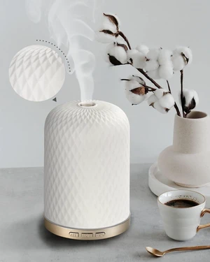 Essential Oil Diffuser - 2.4 MHz Ultrasonic Ceramic Diffuser with Pulse/Continuous Mist & 3 Night Light Modes, Waterless Auto-Off, Silent Aromatherapy Diffuser for Home, Office, Gifting & Home Decor Essential Oil Diffuser - 2.4 MHz Ultrasonic Ceramic Diffuser with Pulse/Continuous Mist & 3 Night Light Modes, Waterless Auto-Off, Silent Aromatherapy Diffuser for Home, Office, Gifting & Home Decor