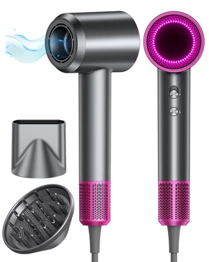 Hair Dryer, 160000RPM Ionic Blow Dryer with Diffuser (Dark Gray) | Fast Drying Motor, 500M Ionic Negative for Reduce Frizz, Smooth Salon-Style Results, for Curly, Thick and Fine Hair Styling Hair Dryer, 160000RPM Ionic Blow Dryer with Diffuser (Dark Gray) | Fast Drying Motor, 500M Ionic Negative for Reduce Frizz, Smooth Salon-Style Results, for Curly, Thick and Fine Hair Styling