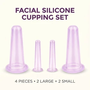 4Pcs Facial Cupping Therapy Set Anti Cellulite Silicone Vacuum Cupping Cups for Face and Eye Cupping Massage, Massage Tools (2 Small + 2 Large) 4Pcs Facial Cupping Therapy Set Anti Cellulite Silicone Vacuum Cupping Cups for Face and Eye Cupping Massage, Massage Tools (2 Small + 2 Large)