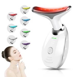 7 Color Face and Neck Massager for Skin Care, Multifunctional Facial Tool With Non-Slip Design, White 7 Color Face and Neck Massager for Skin Care, Multifunctional Facial Tool With Non-Slip Design, White