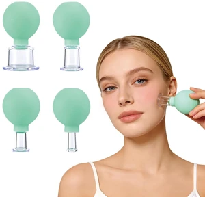 Facial Cupping Set for Face, Eye Face Vacuum Massage Anti Cellulite Cup | 4 Sizes Silicone Cupping Therapy Set & Refreshing Contours for Daily Beauty Body Cup Fascia Massager & At-Home Facial Spa Facial Cupping Set for Face, Eye Face Vacuum Massage Anti Cellulite Cup | 4 Sizes Silicone Cupping Therapy Set & Refreshing Contours for Daily Beauty Body Cup Fascia Massager & At-Home Facial Spa