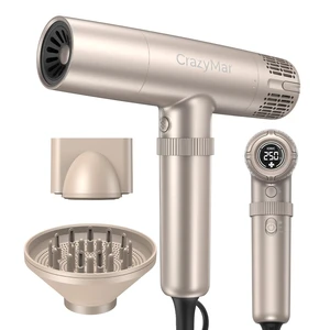 Ionic Hair Dryer with Diffuser, 8X Fast Drying Salon Blow Dryer | 16 Temp Settings, LED Display, Portable, for Home and Salon Ionic Hair Dryer with Diffuser, 8X Fast Drying Salon Blow Dryer | 16 Temp Settings, LED Display, Portable, for Home and Salon