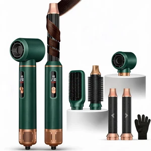 5 in 1 Hair Dryer Brush and Air Styler with LCD Screen, 122°F-230°F Precision Heat, Green, ALCI Safety Plug, 5 in 1 Hair Styler 5 in 1 Hair Dryer Brush and Air Styler with LCD Screen, 122°F-230°F Precision Heat, Green, ALCI Safety Plug, 5 in 1 Hair Styler