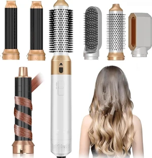 5 in 1, Negative Ion Blow Dryer Brush Set- 110,000 RPM High -Speed Hot Air Brush Air Styler Curling Wrap Air Curler,Curling Iron Hair Styling Tools for Straight Curl Drying Smoothing 5 in 1, Negative Ion Blow Dryer Brush Set- 110,000 RPM High -Speed Hot Air Brush Air Styler Curling Wrap Air Curler,Curling Iron Hair Styling Tools for Straight Curl Drying Smoothing