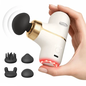Super Mini Massage Gun with Heat & Red Light, 0.48 lb Travel massager Gun | Palm-Sized Deep Tissues Percussion Muscle Massage 4 Heads 4 Speeds Compact Ultra-Quiet Type-C Charging for Home Office White Super Mini Massage Gun with Heat & Red Light, 0.48 lb Travel massager Gun | Palm-Sized Deep Tissues Percussion Muscle Massage 4 Heads 4 Speeds Compact Ultra-Quiet Type-C Charging for Home Office White