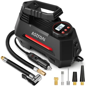 AIRUN H Tire Inflator Portable Air Compressor, 12V DC Tire Inflator, Auto Shut-Off with Digital Pressure Gauge & LED Light, Fast Inflation for Car, Motorcycle, Bike Tires, 9.8Ft Cord, Red AIRUN H Tire Inflator Portable Air Compressor, 12V DC Tire Inflator, Auto Shut-Off with Digital Pressure Gauge & LED Light, Fast Inflation for Car, Motorcycle, Bike Tires, 9.8Ft Cord, Red