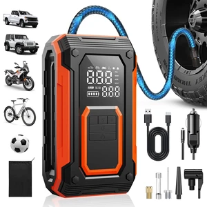 Tire Portable Air Compressor Cordless Air pump for Car Tires | 4 × Fast Inflation 35L/Min, Auto Shutoff, Dual Power, LED Light, for Car, Motorcycle, Bike, Pickup Truck and Balls Tire Portable Air Compressor Cordless Air pump for Car Tires | 4 × Fast Inflation 35L/Min, Auto Shutoff, Dual Power, LED Light, for Car, Motorcycle, Bike, Pickup Truck and Balls